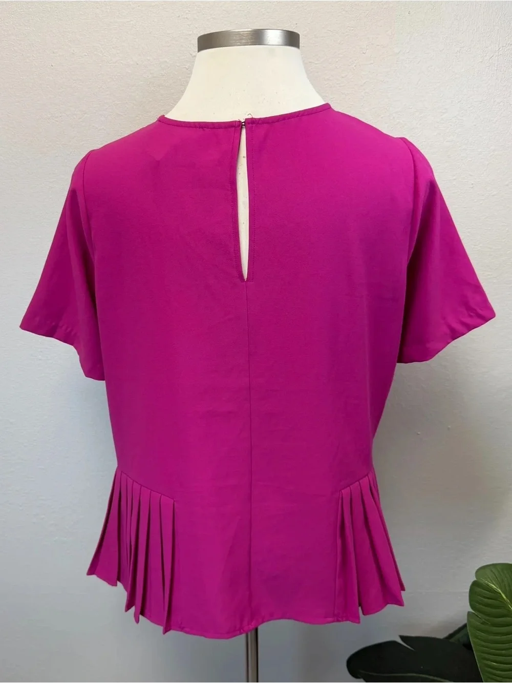 ELOQUII Pink Pleated Hem Peplum Top - Size 14